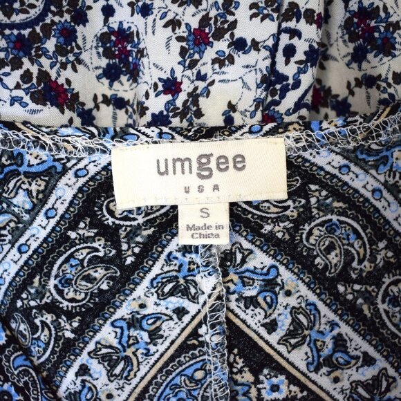 Umgee Floral Paisley Flare Sleeve Boho Tunic Small - Picture 3 of 15